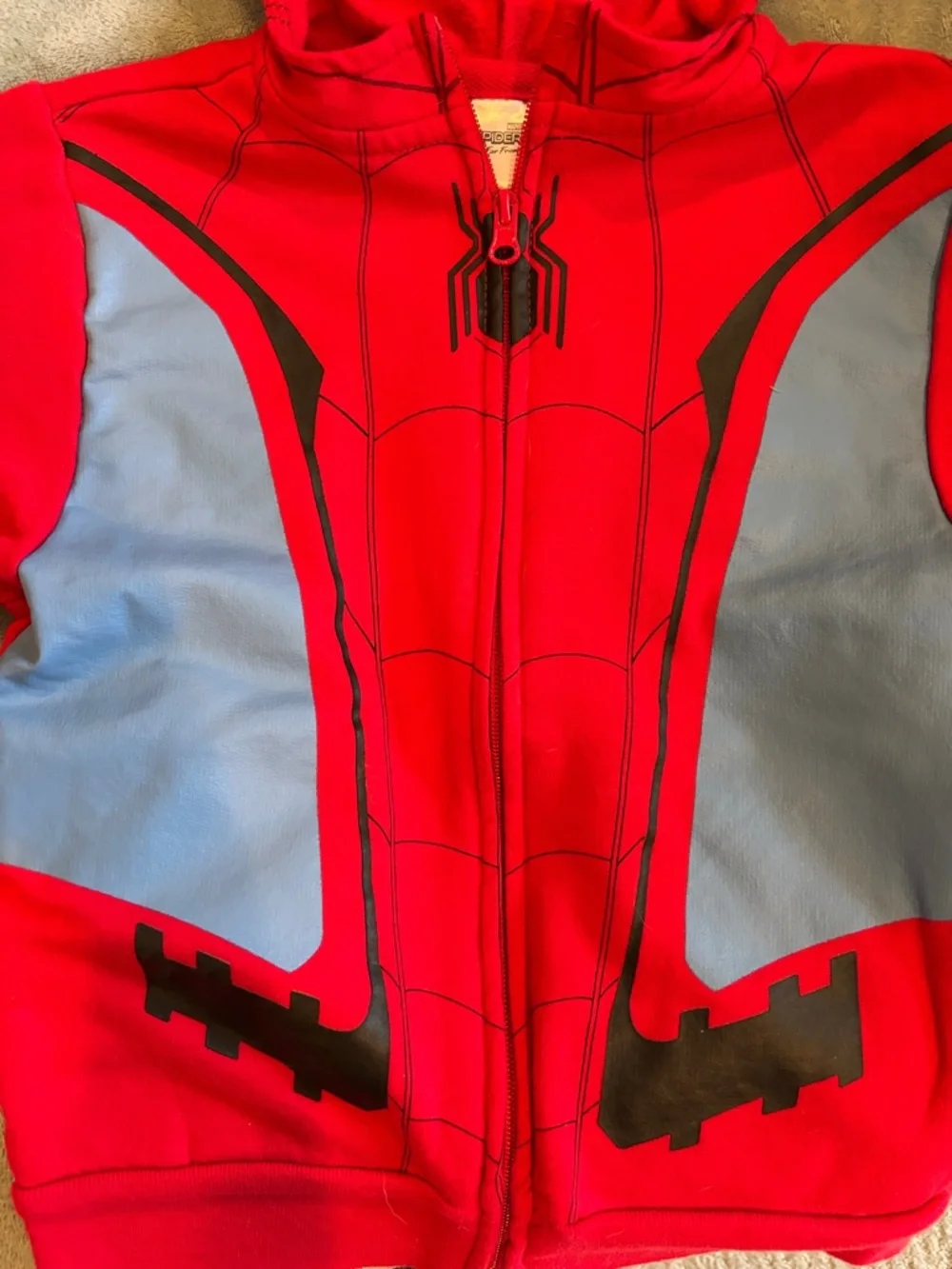 Marvel Spider-Man Hooded Costume Jacket with Matching Slippers Bundle - Picture 4 of 6